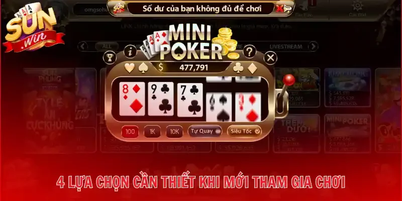 4 lựa chọn cần thiết khi mới tham gia chơi