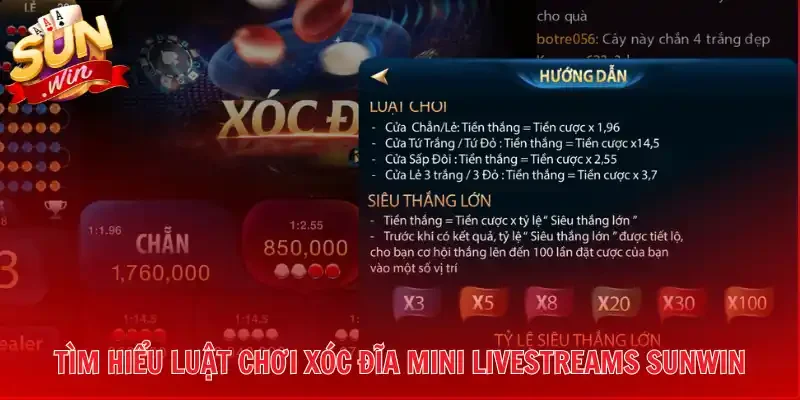 Tìm hiểu luật chơi Xóc Đĩa Mini Livestreams Sunwin