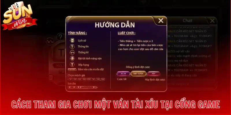 Cách tham gia chơi một ván tài xỉu tại cổng game