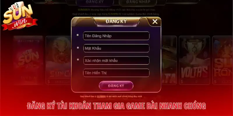 Đăng ký tài khoản tham gia game bài nhanh chóng